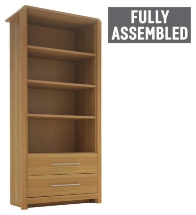 Heart of House Elford 2 Drawer Bookcase Oak Effect